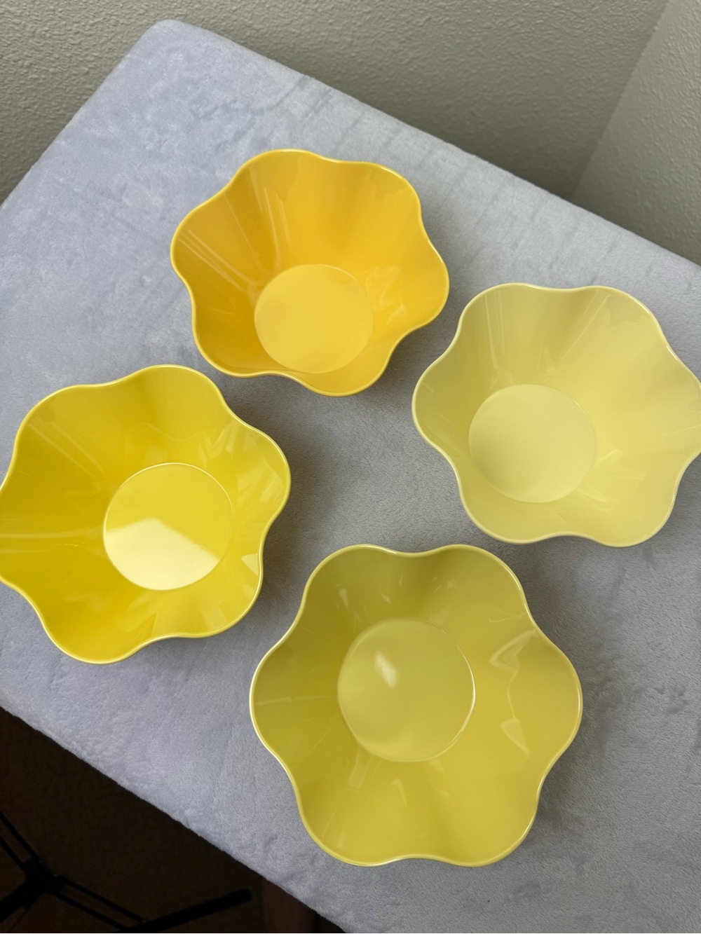 Greg Natale Floral Bowl Set of 4 Ombré Yellow